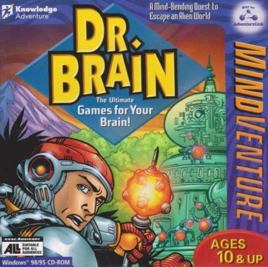 Dr. Brain MindVenture PC CD fight robotic guardians find a way back home game!