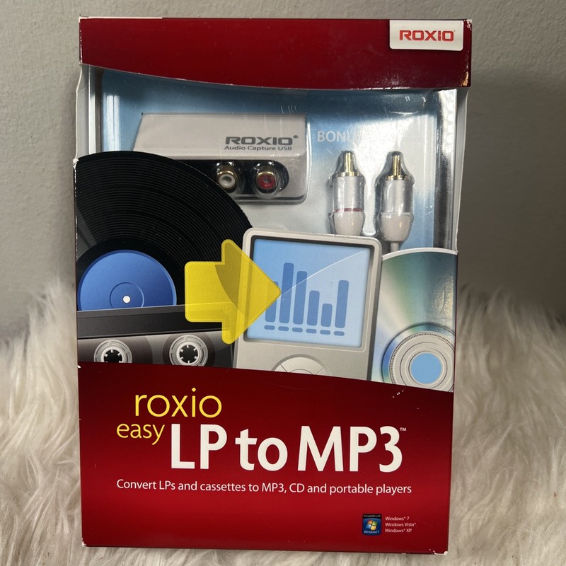 Roxio Easy LP to MP3 Kit – Convert LPs & Cassettes to MP3s – New In Sealed Box