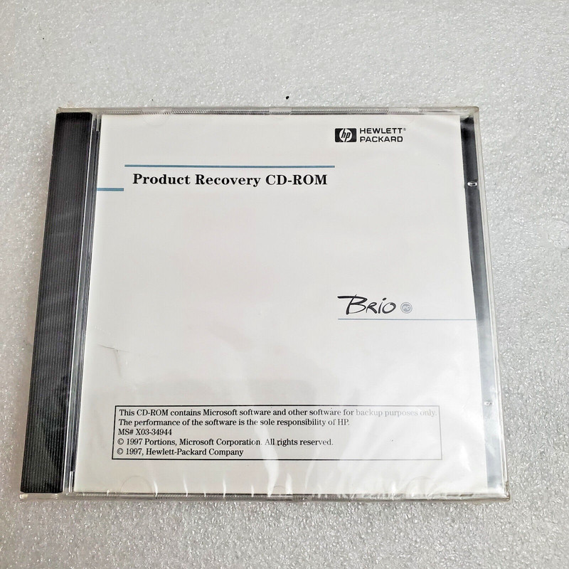 Hewlett Packard Brio HP Recovery Cd 5011-3872-ABA 1997 vintage