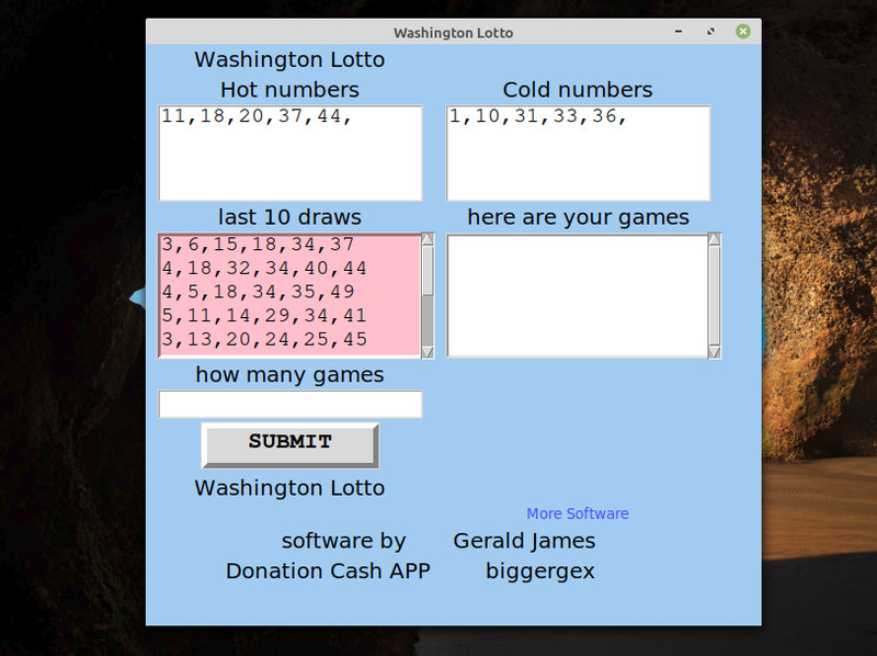 Washington Lotto Lottery Numbers software DVD for Windows 7 & 8 & 10
