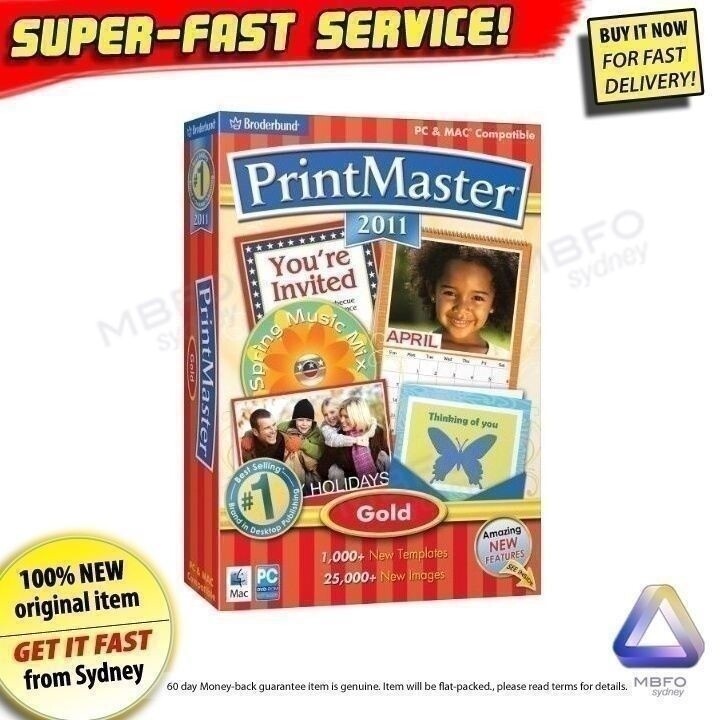 Print Master Gold NEW! Desktop publisher printing PC software Windows 7 XP Vista