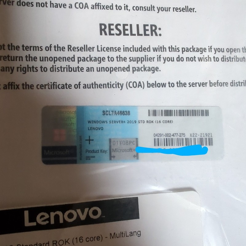 Lenovo 7S050015WW Microsoft Windows Server 2019 Standard (16 Core MultiLang) +CD gallery