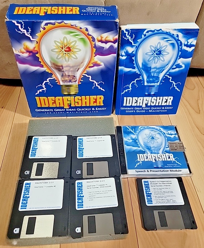 IdeaFisher Macintosh Software Apple 1994 Generate Ideas & Solving 3.5″ – READ