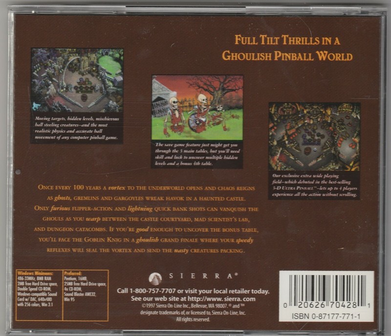 3-D Ultra Pinball Creep Night by Sierra 1996 ~ CD-ROM gallery