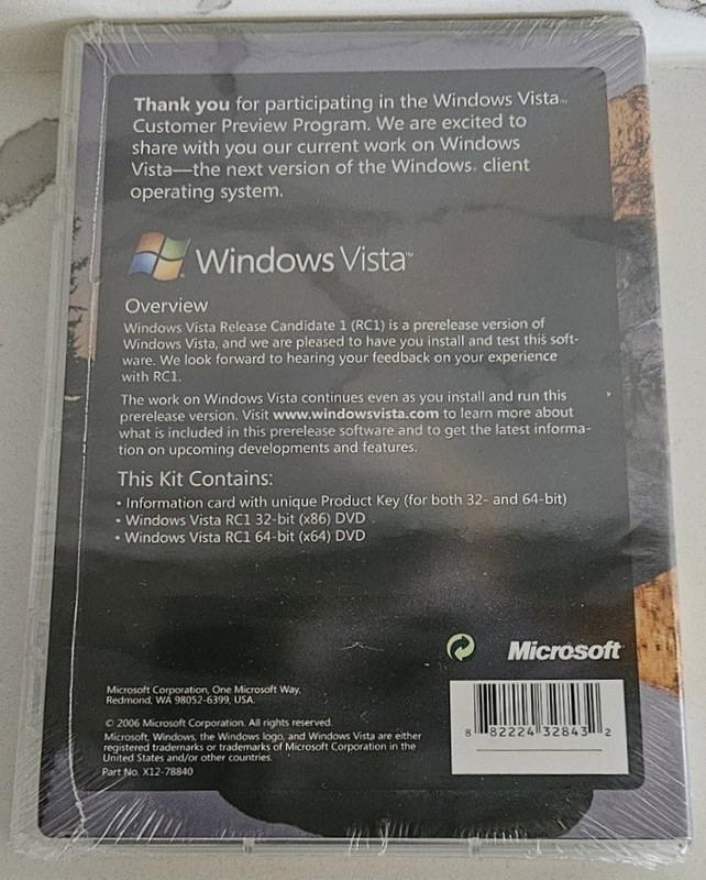 Windows Vista Release Candidate 1 Customer Preview Program ~ 32 & 64 Bit ~ NEW gallery