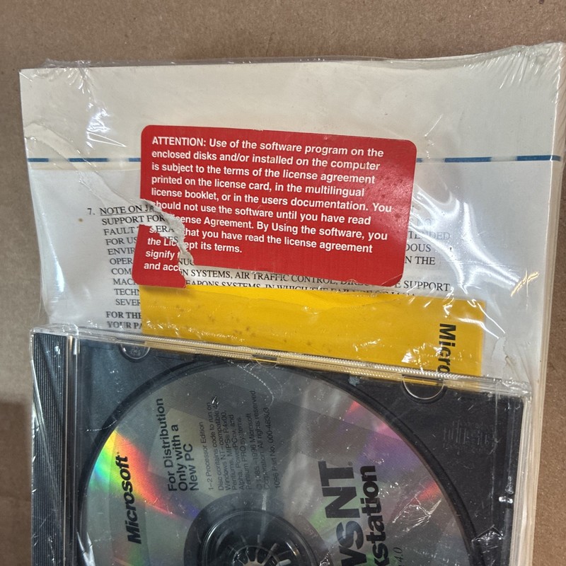 Vintage Windows NT Workstation CD & 3 Floppy Disks PC Only Sealed 1997 CoA gallery