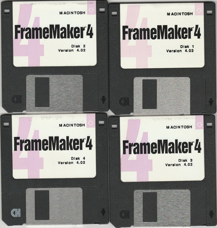 Adobe Framemaker 4 ~ 9 disk set for Macintosh ~ Version 4.02 ~ VTG ~ 3.5″