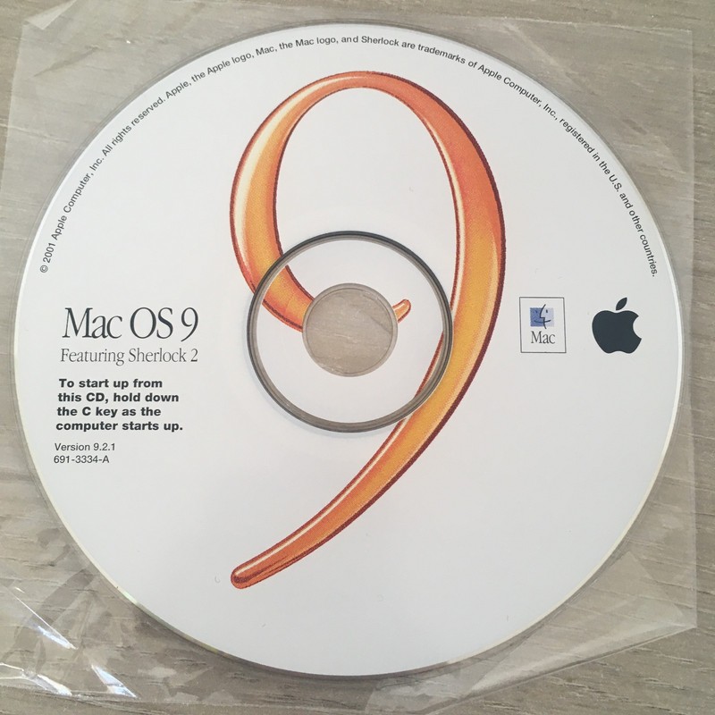 Apple Macintosh OS 9.2 Sherlock 2 installation install CD Disc Operating System.