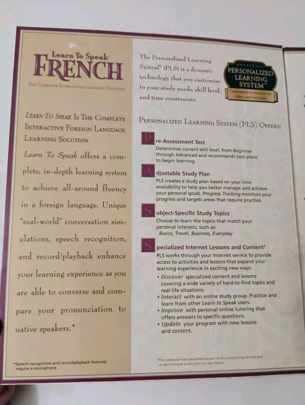 NOS The Learning Company Learn to Speak French 7.0 New & Sealed Educational gallery