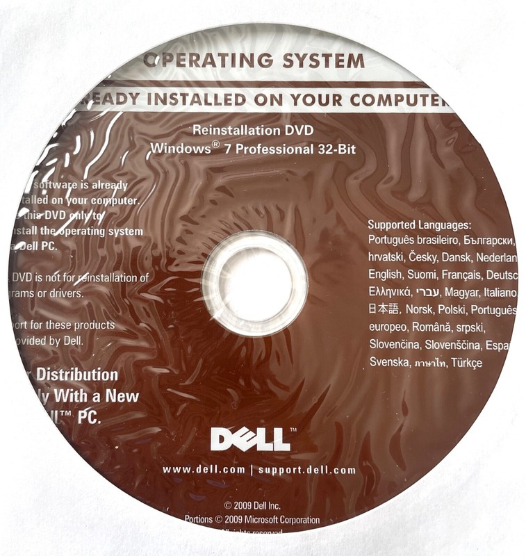 Windows 7 Pro 32-Bit Operating System Reinstallation DVD Multilingual, 8X4PY