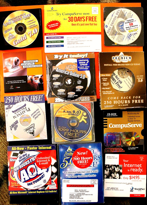 10 INTERNET CD-ROM’s: American OnLine, Compuserve, World Net, EarthLink, NEW!!