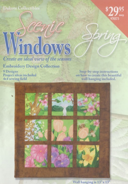 Dakota Scenic Windows Spring PC CD EMBROIDERY DESIGN COLLECTION 9 patterns craft
