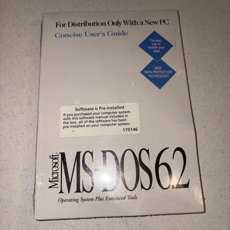 Microsoft MS-DOS 6.2 Operating System User’s Guide & Software Disks NEW Sealed