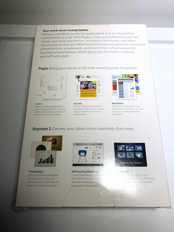 Apple iWork '05 Retail Keynote 2 Pages CD Version M9865Z/A For Mac gallery