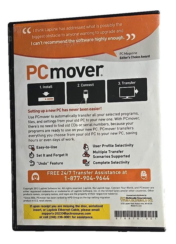 Laplink Professional PCmover Compatible with Windows 8 & Ethernet Cable EUC gallery