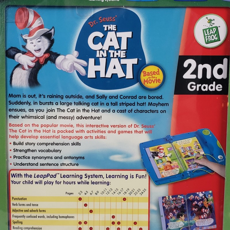 LeapFrog LeapPad Cat in the Hat Dr Seuss 2nd Grade Movie NEW Learning gallery