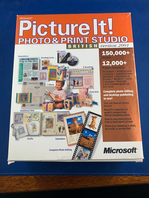 Microsoft Picture It! Photo Studio British Version 2001 Photo Editing Software