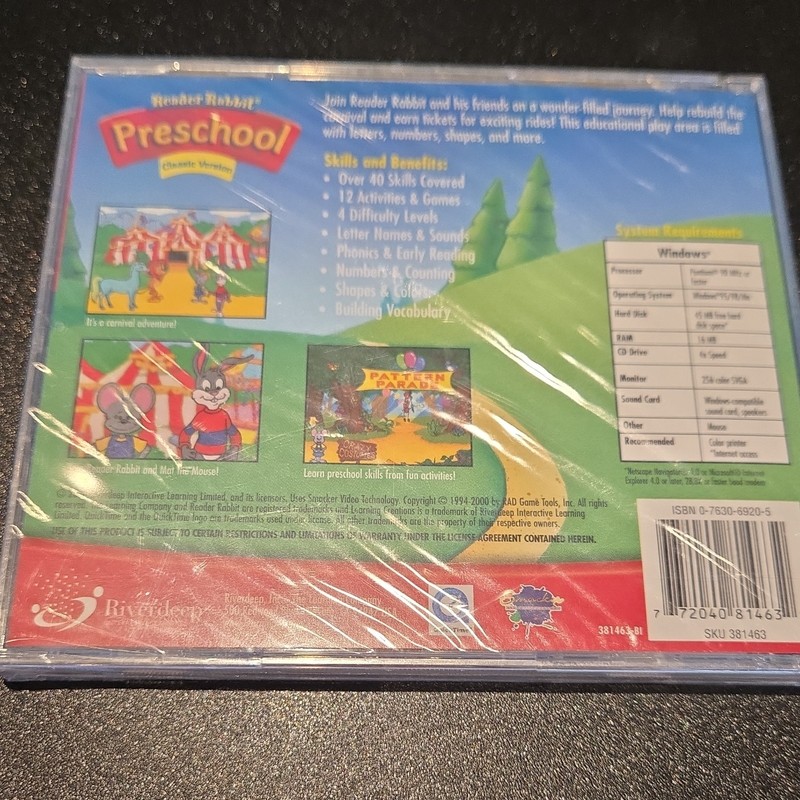 The Learning Company Reader Rabbit Preschool Classic CD-ROM Windows 95/98/Me gallery
