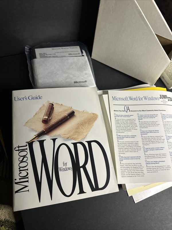 Microsoft Word For Windows 2.0 1991 Complete SealedFloppy 5.25 #R5 gallery