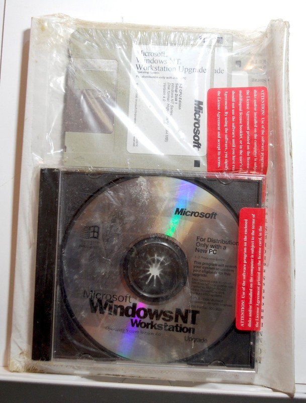 VERY RARE- Windows NT Workstation UPGRADE 4.0 CD, 3.5 Floppies, License – SEALED