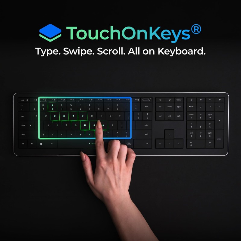 CLVX 1 Windows | Touch On Keys & Gestures AI Keyboard | Bluetooth & USB-C | L... gallery