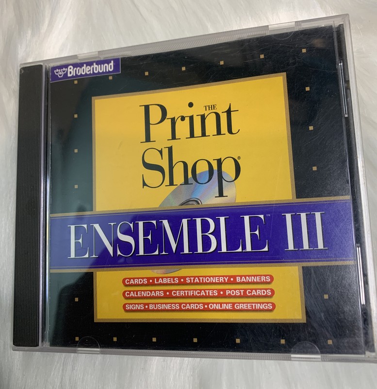 Print Shop Ensemble III 3 PC CD create custom cards labels stationery calendars+