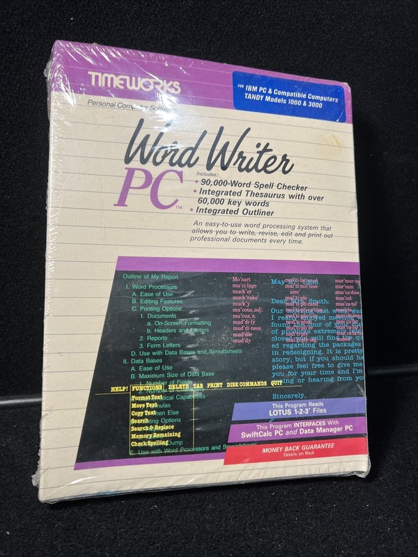 Timeworks WordWriter PC new in box Dos Word Processing Word Writer PC 5.25″ disk