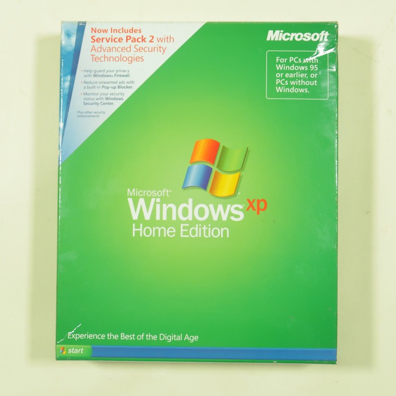 Microsoft Windows XP Home Edition Retail Service Pack 2 SP2 New Sealed Big Box