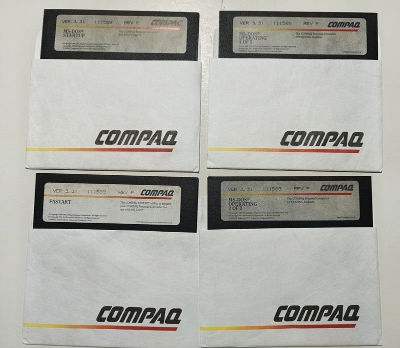 Compaq MS-DOS 3.31 Operating System Startup Diskette Set 111589 REV F