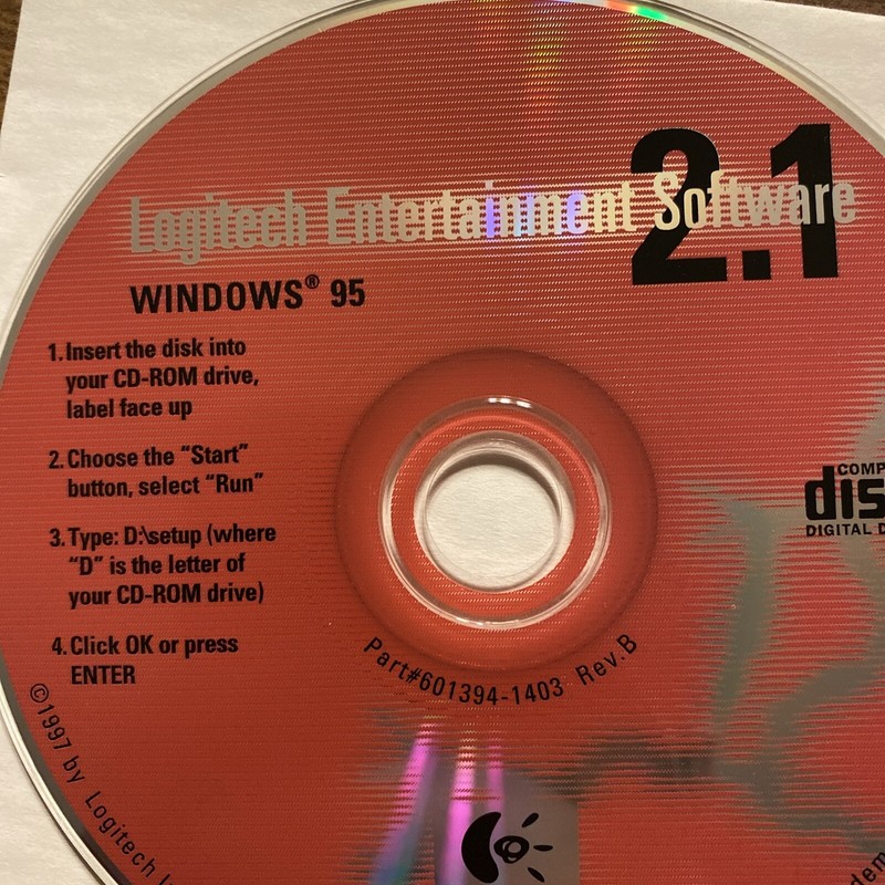 Logitech Entertainment Software 2.1 Compact Disc CD 1997 for Windows 95 Vintage gallery