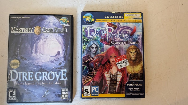 Big Fish Games PC Mac DVD-ROM Software Lot of 2 Mystery Case Files Dire Grove