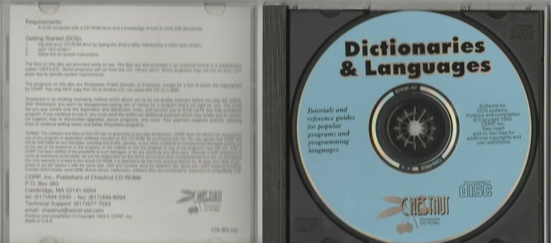 Dictionaries & Languages by Chestnut ~ 1993 ~ CD-ROM gallery