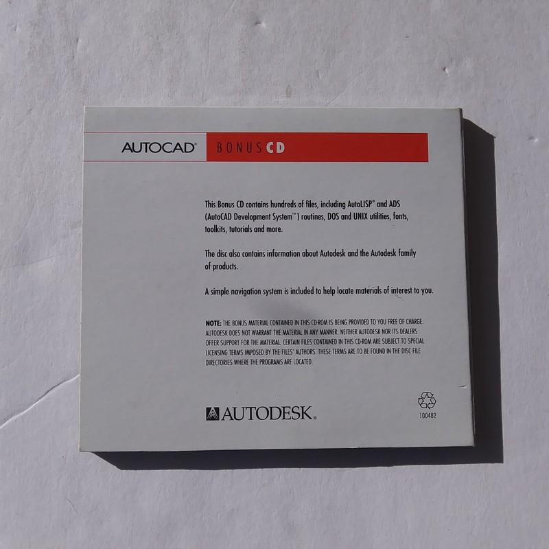 AutoCAD Bonus CD Autodesk Vintage DOS UNIX Demo CD-ROM w/ Case gallery