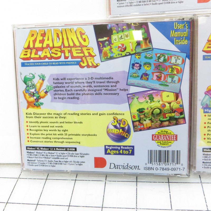 Math Blaster Jr. Science Blaster Reading Blaster CD-ROM Win Mac Davidson Games gallery