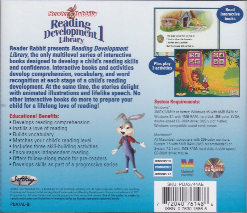 Vintage Reader Rabbit's Reading Development 1 - Library (PC, Windows, 1997) gallery