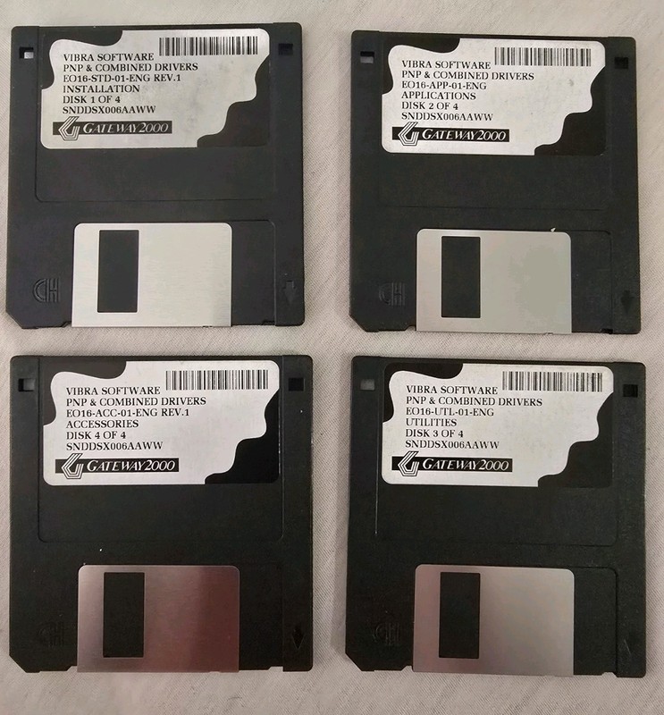 Gateway 2000 Vibra Software PNP & Combined Drivers 4/4 & TTX USB Floppy Disk