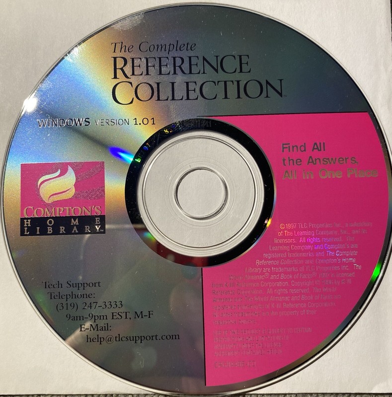 Vintage 1997 Comptons The Complete Reference Collection Windows Ver 1.01 CD ROM