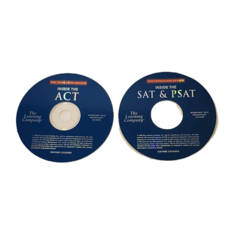 The PRINCETON REVIEW Inside The ACT PSAT SAT 2 Disc CD ROM Set Homeschool Aide