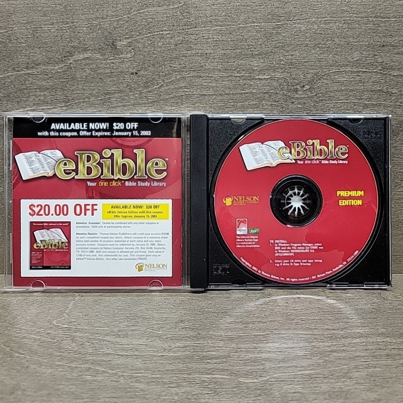 eBible Premium Edition (CD-ROM) Your One Click Bible Study Library vtg 2002 READ gallery