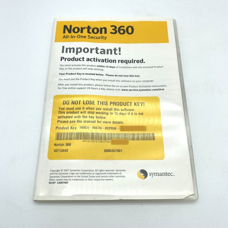 Norton 360 All In One Security Box Set Symantec Corp 2007 With Product Key gallery
