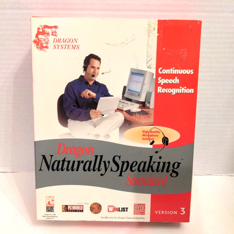 Dragron Systems Dragon Naturally Speaking Standard Version 3 Vintage 1999 SEALED