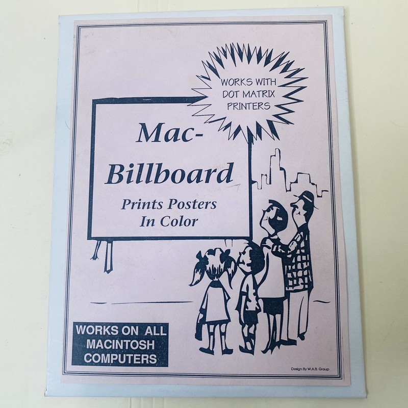 Vtg MAC Software BILLBOARD Prints Posters In Color Dot Matrix Macintosh