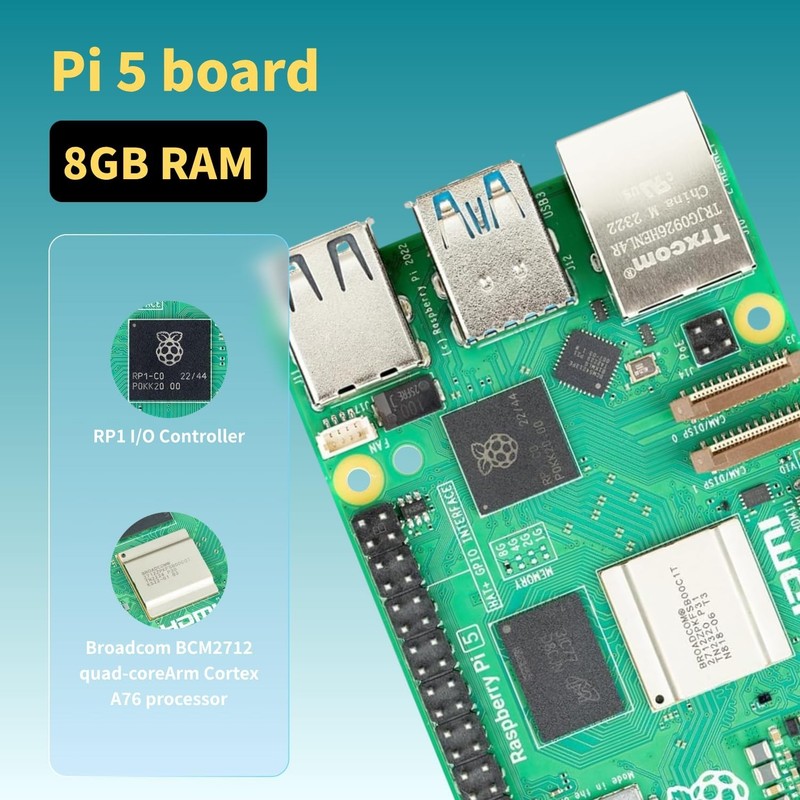 iRasptek Starter Kit for Raspberry Pi 5 RAM 8GB -128GB Edition of OS-Bookworm... gallery