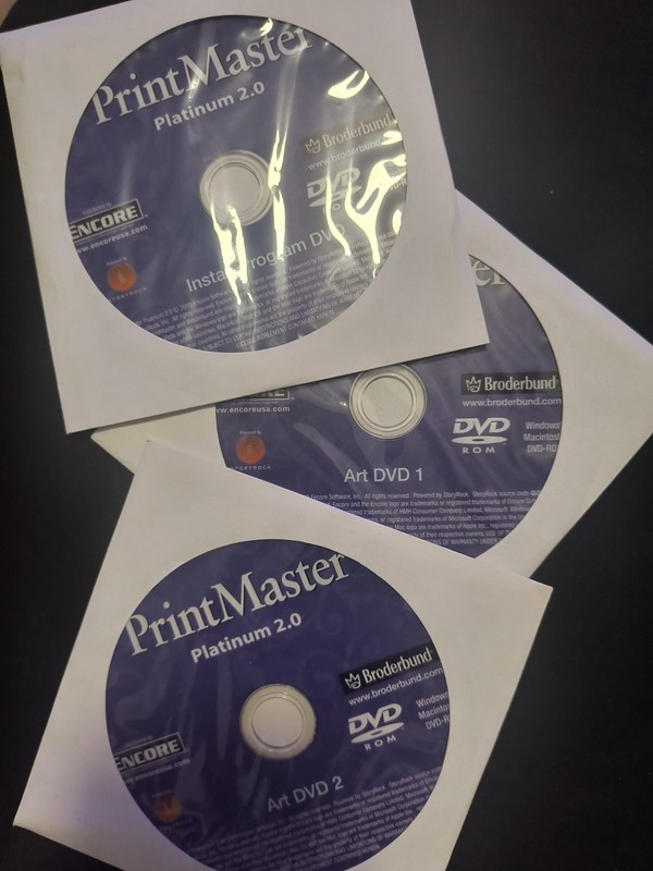 PrintMaster PLatinum 2.0 / 3-DVD Set /Year 2009 No box just DVDs
