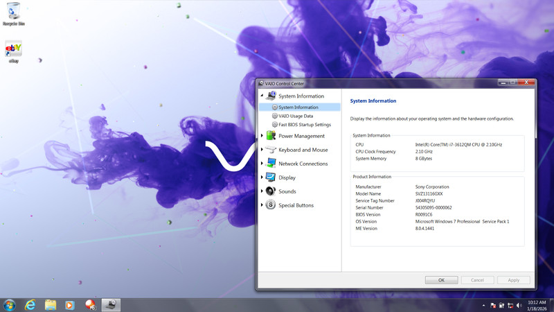 Sony SVZ13116GXX Recovery Disks Windows 7 Pro