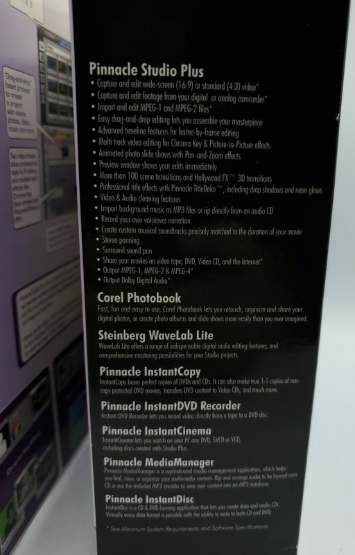 Pinnacle Studio Media Suite Plus Version 9 Video Digital Media Editing Open Box gallery