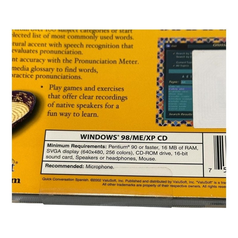 Quick Conversation Spanish PC CD-ROM ValuSoft Language Course Windows 98 ME XP gallery