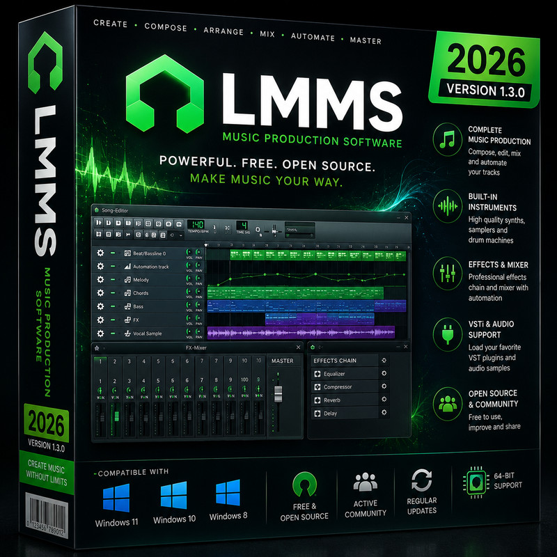 Music Production 2026 Software Beat Maker MultiTrack Audio Editor Mixing DAW CD