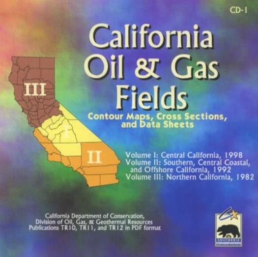 California Oil & Gas Fields PC CD-ROM geology map data contour cross sections +