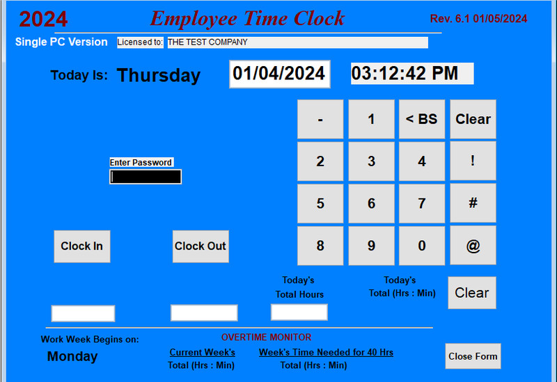 Small Business Employee Time Clock Software! Windows 10,11 | No Monthly Fees!